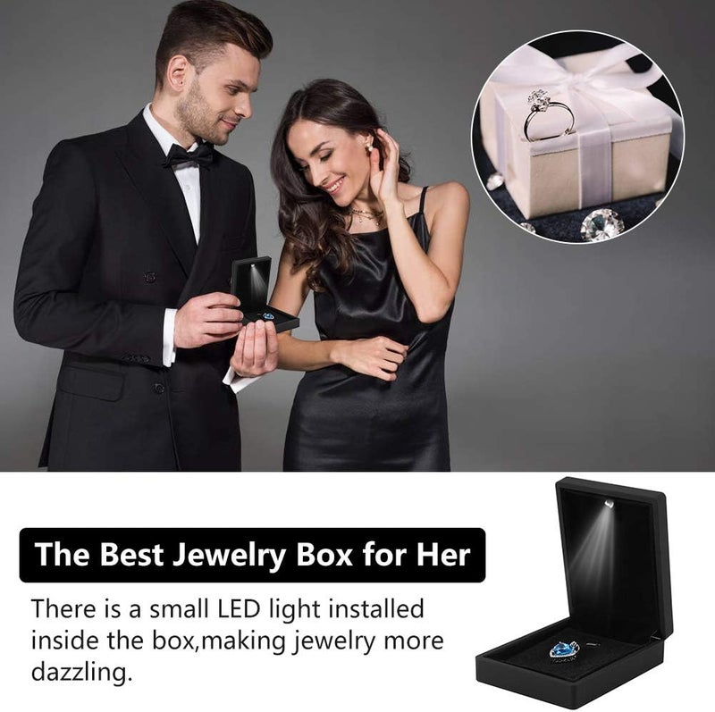 woobles Jewelry Box, LED Lighted Ring/Pendant/Bracelet/Necklace Jewelry Display Case Gift Storage Box (Pendant Box) - Image 2